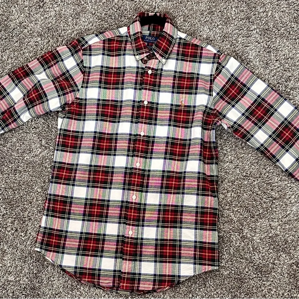 Plaid Brushed Oxford Shirt size small
